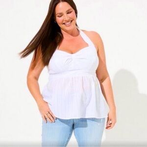 Torrid sweetheart cut seersucker halter tank